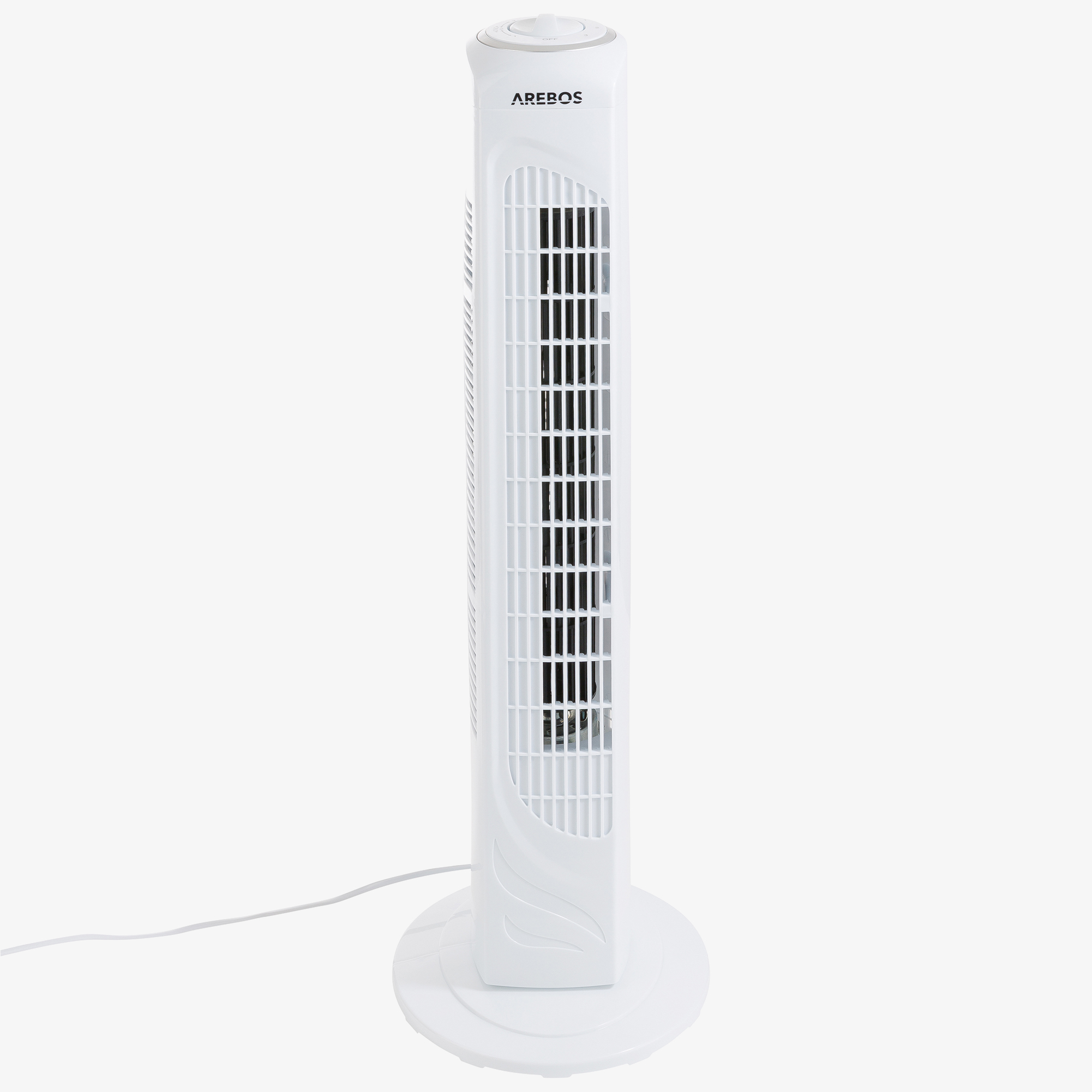 Arebos Tower Fan Gulvventilator 50W,3 hastigheder,svingningsvinkel 60° - Hvid