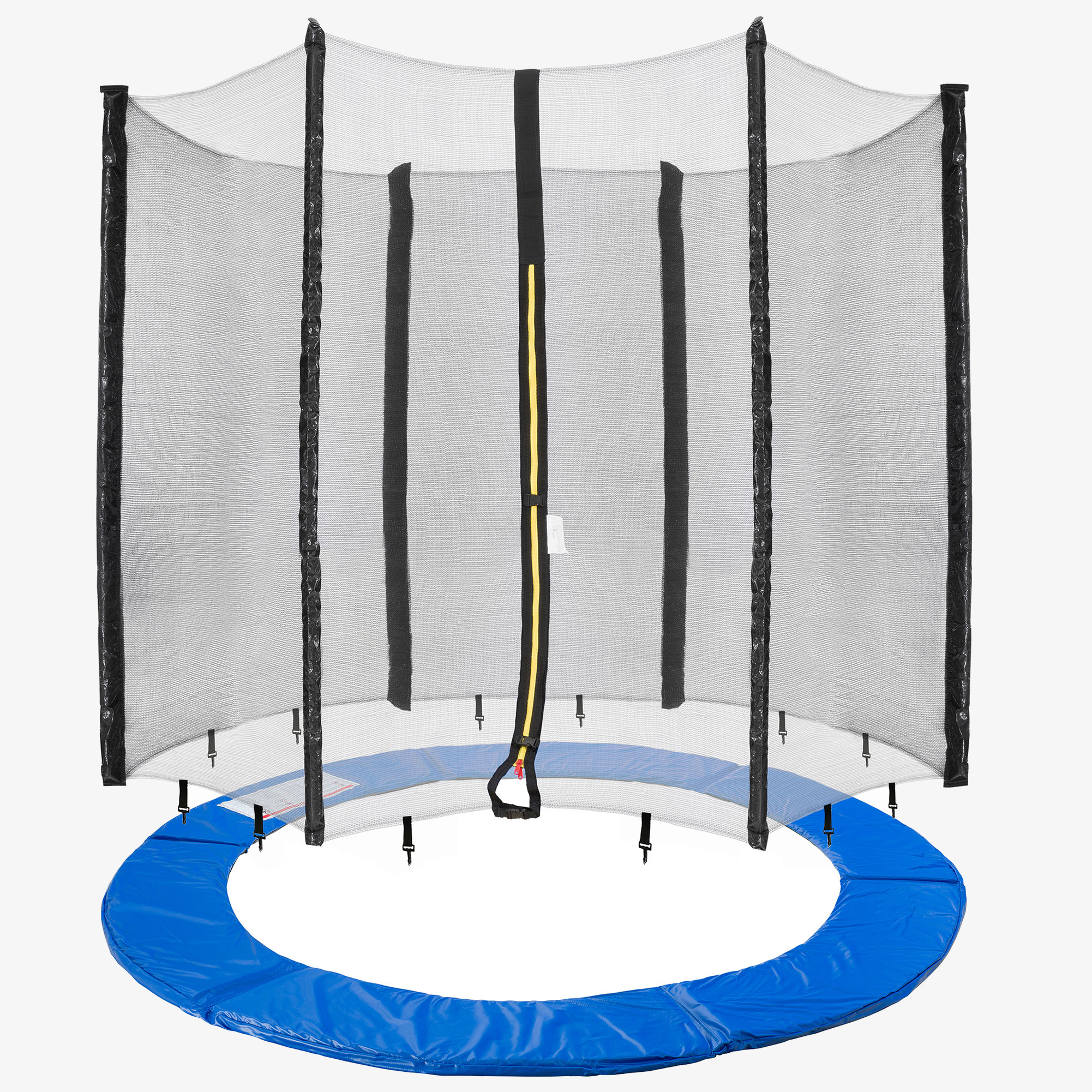 Arebos Trampolinkant + net 244 cm , Set Edge Cover Blue & Net til 6 stænger & Trampolin Ø 244cm - Vejrbestandig