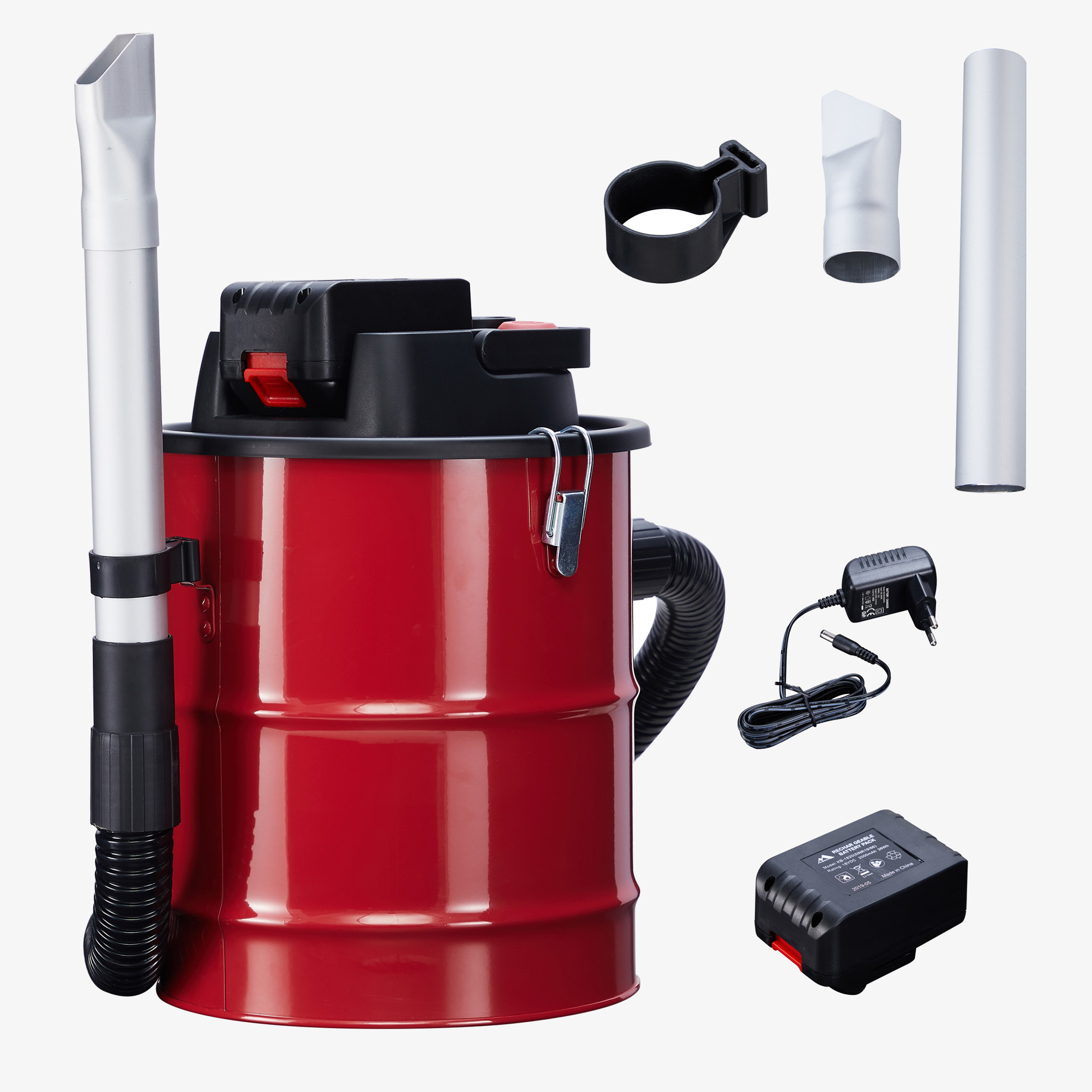 Arebos askestøvsuger med batteri 140W -12L - pejs, grill - inkl. HEPA-filter - rød/sort