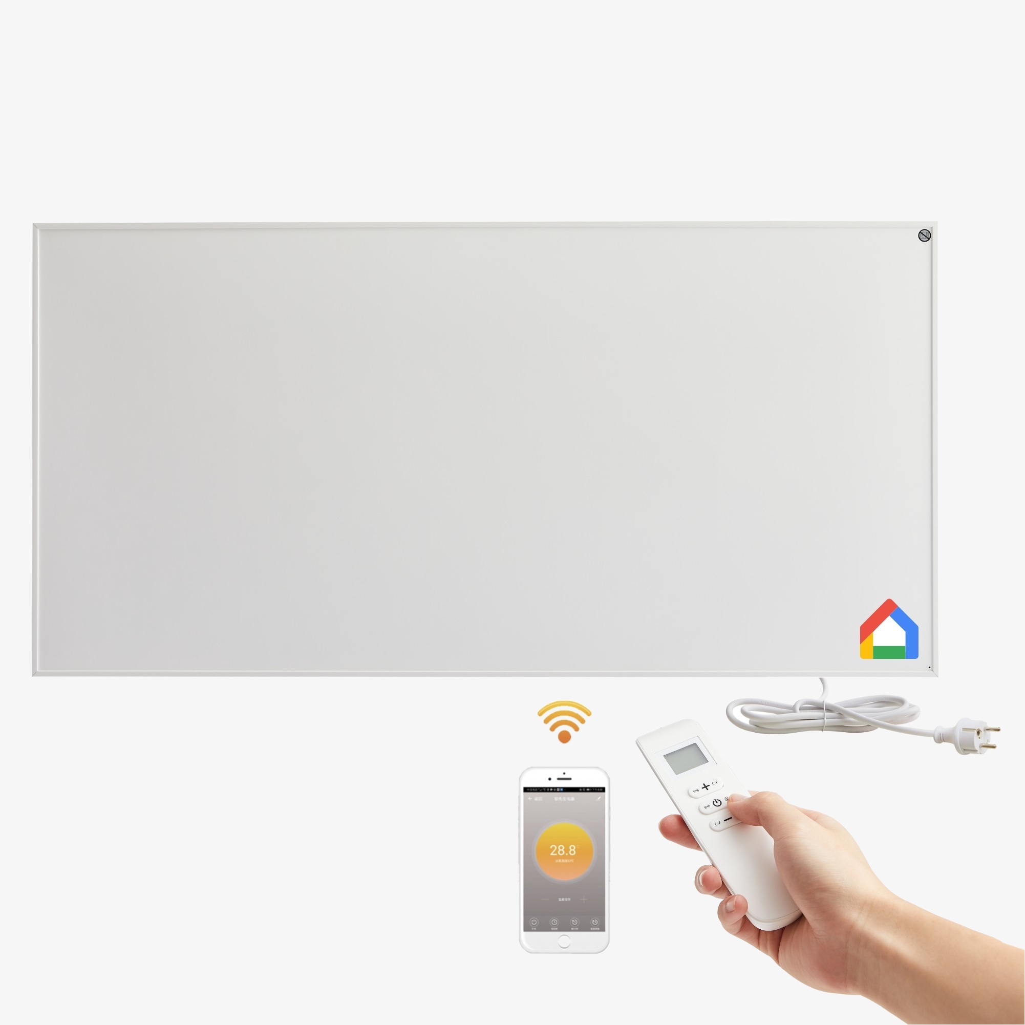 Arebos@ Infrarødt varmepanel inkl. WIFI-termostat 700 W,GS-testet,Timer,Kulkrystal