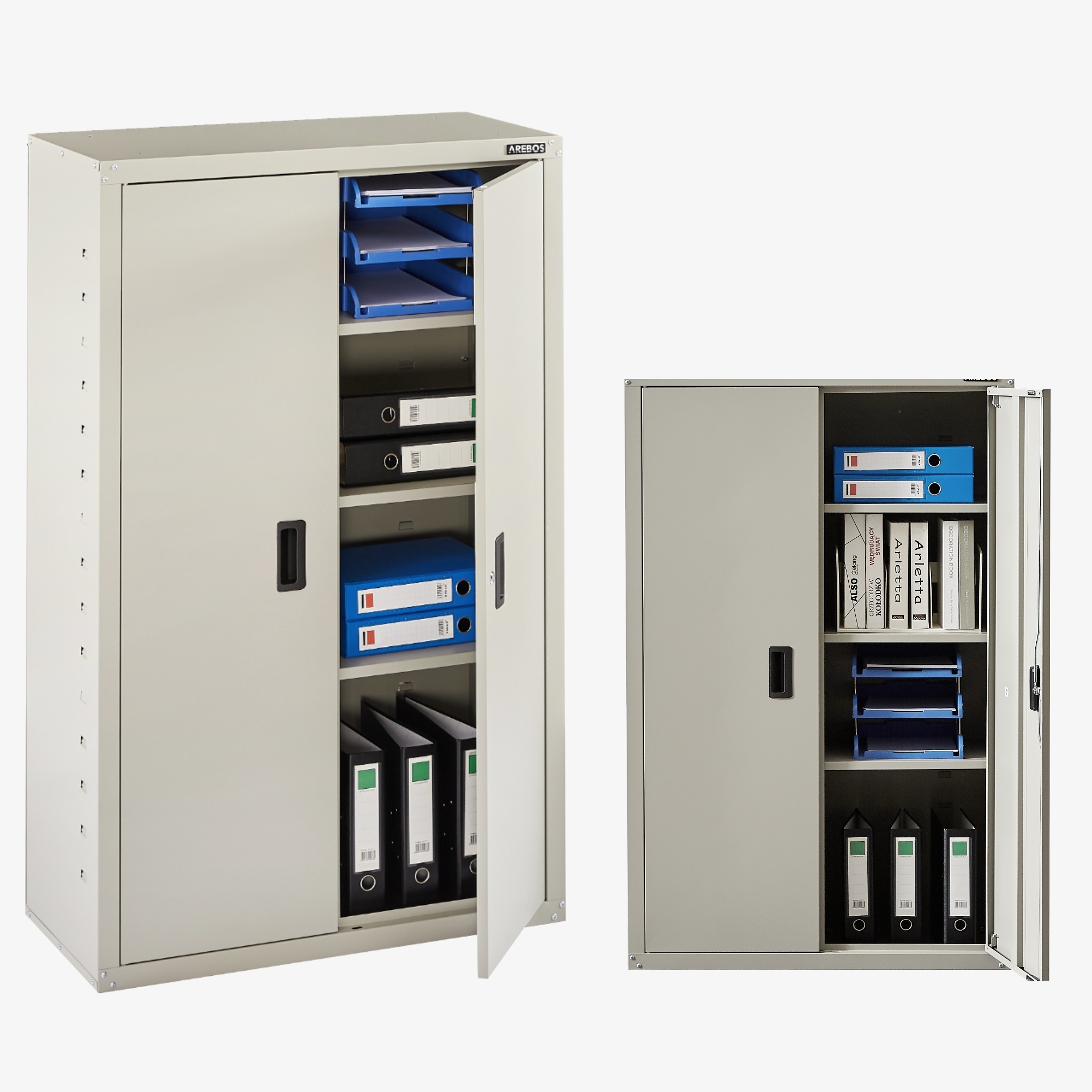 Arebos Arkivskab Garageskab-140x90x40 cm med cylinderlås og højdejusterbare hylder