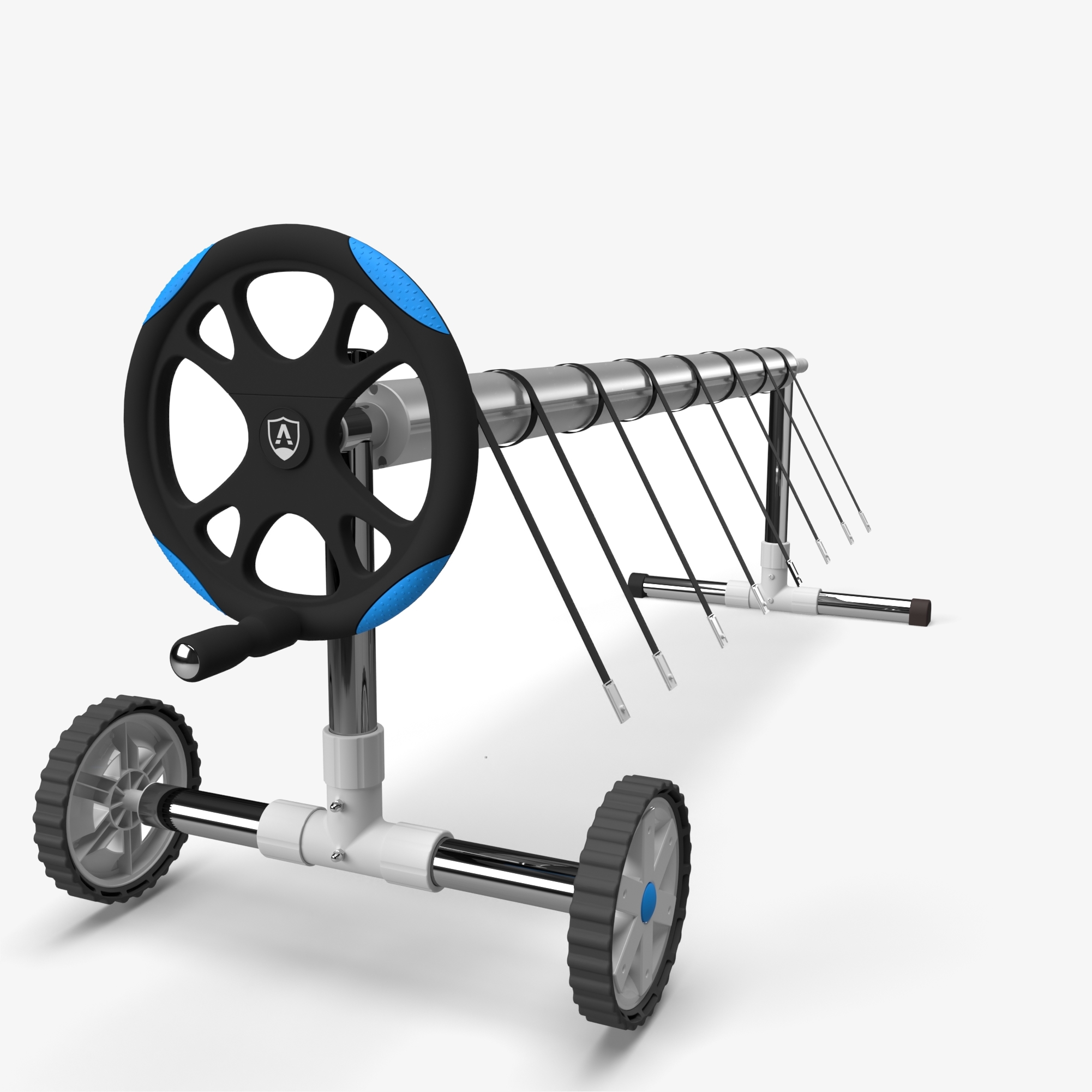 Arebos Rolling system for solar & pool presenninger,mobil,længde 3-5,70m,inkl.fastgørelse & ruller