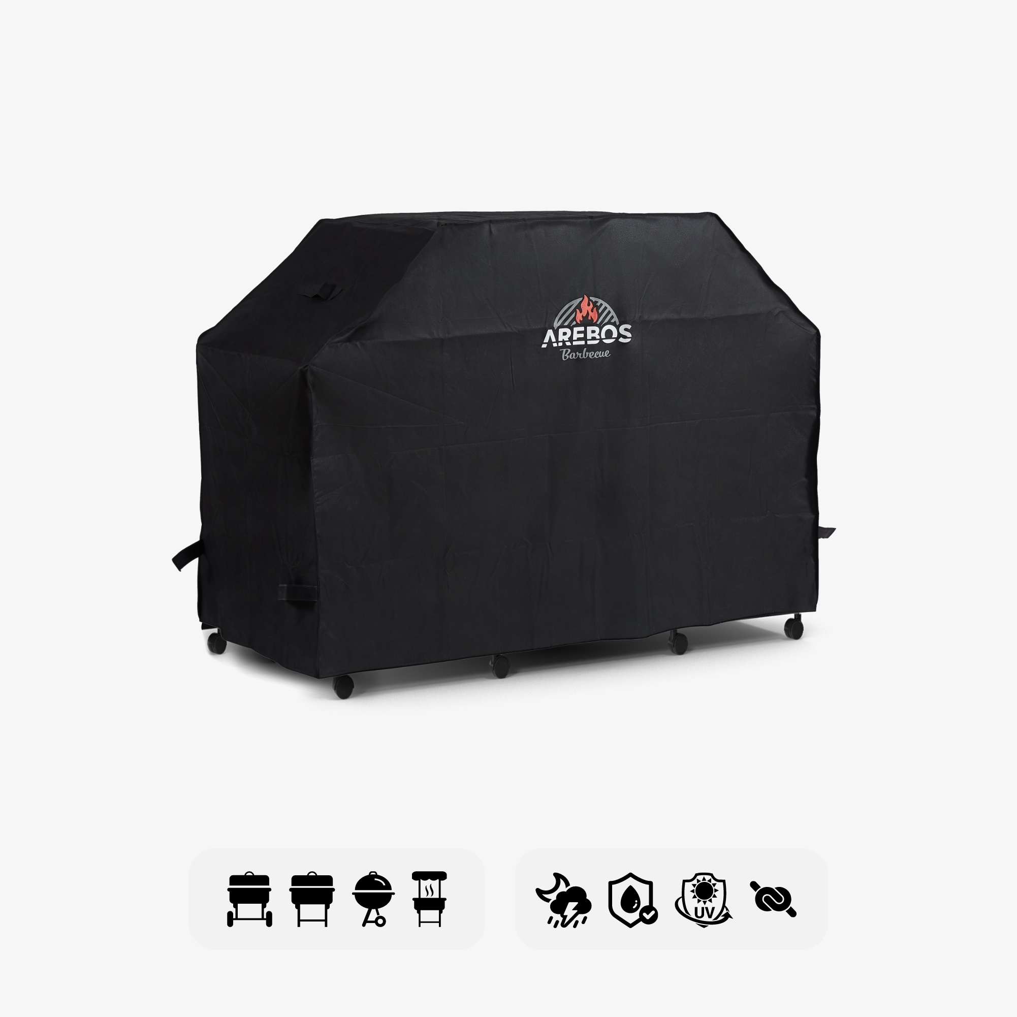 Arebos Universal overtræk til grill 152 x 71 x 112 cm, 600D Oxford-stof Anti-UV-belægning Vejrbestandig