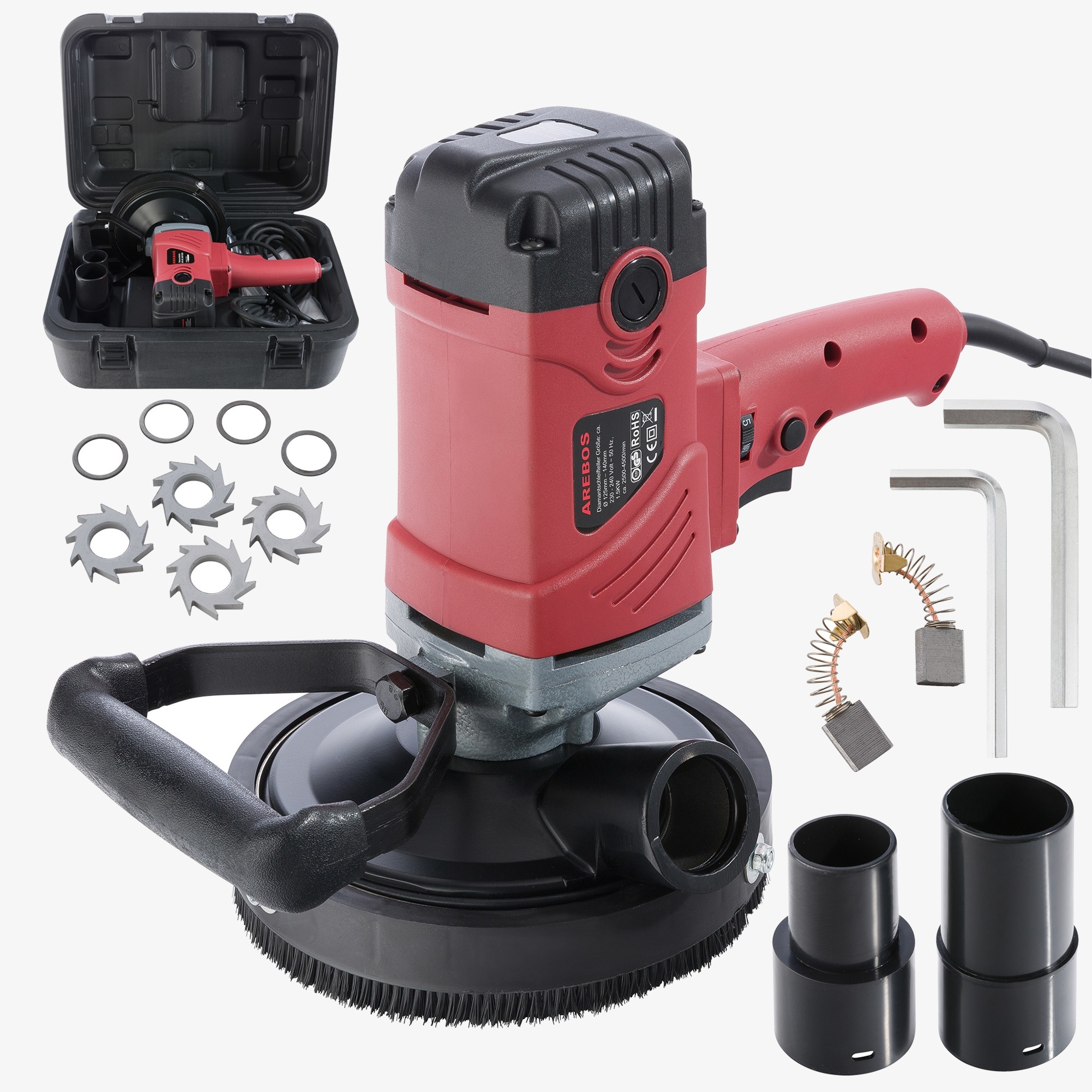 Arebos Betonsliber Renovator 1500W - inkl. 9-delt sæt reserveklinger