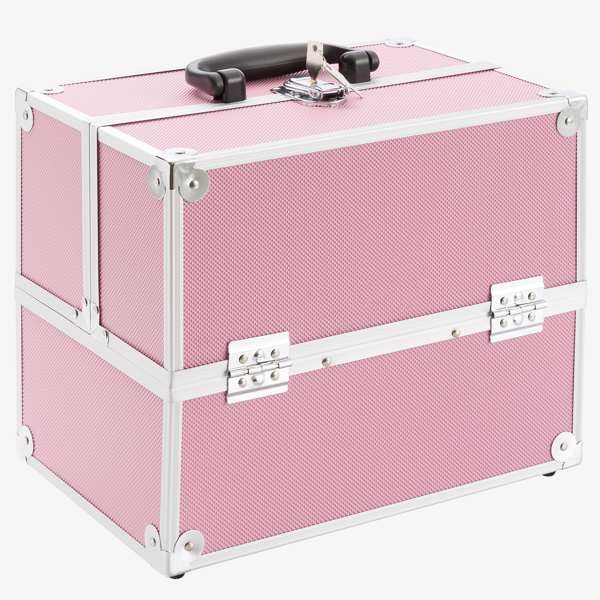 Arebos Beauty Velvet kosmetiktaske 15l - aluminium, 5 rum, makeupkuffert ,beauty box