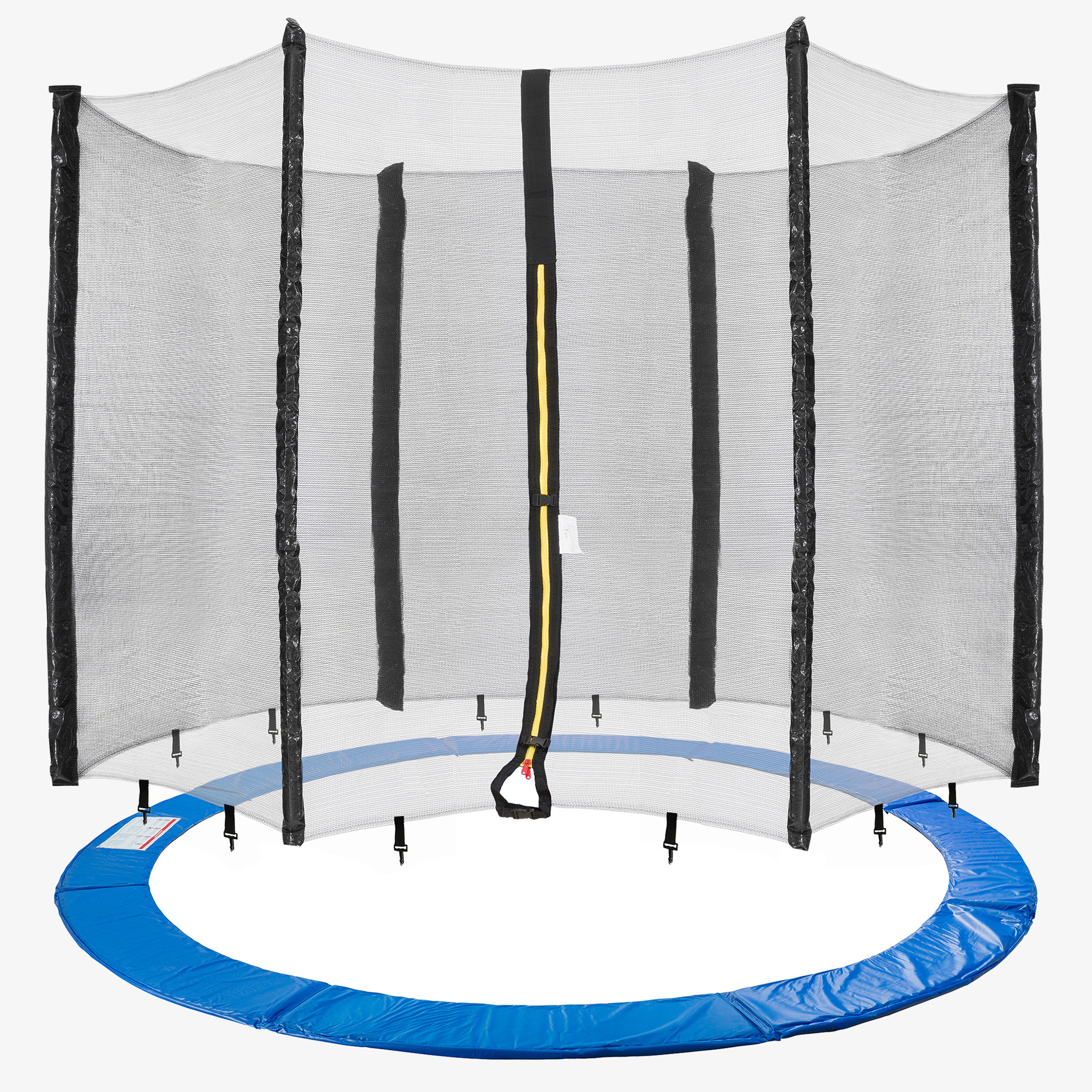 Arebos Set Edge Cover Blue & Net til 6 stænger & Trampolin Ø 305cm - Vejrbestandig