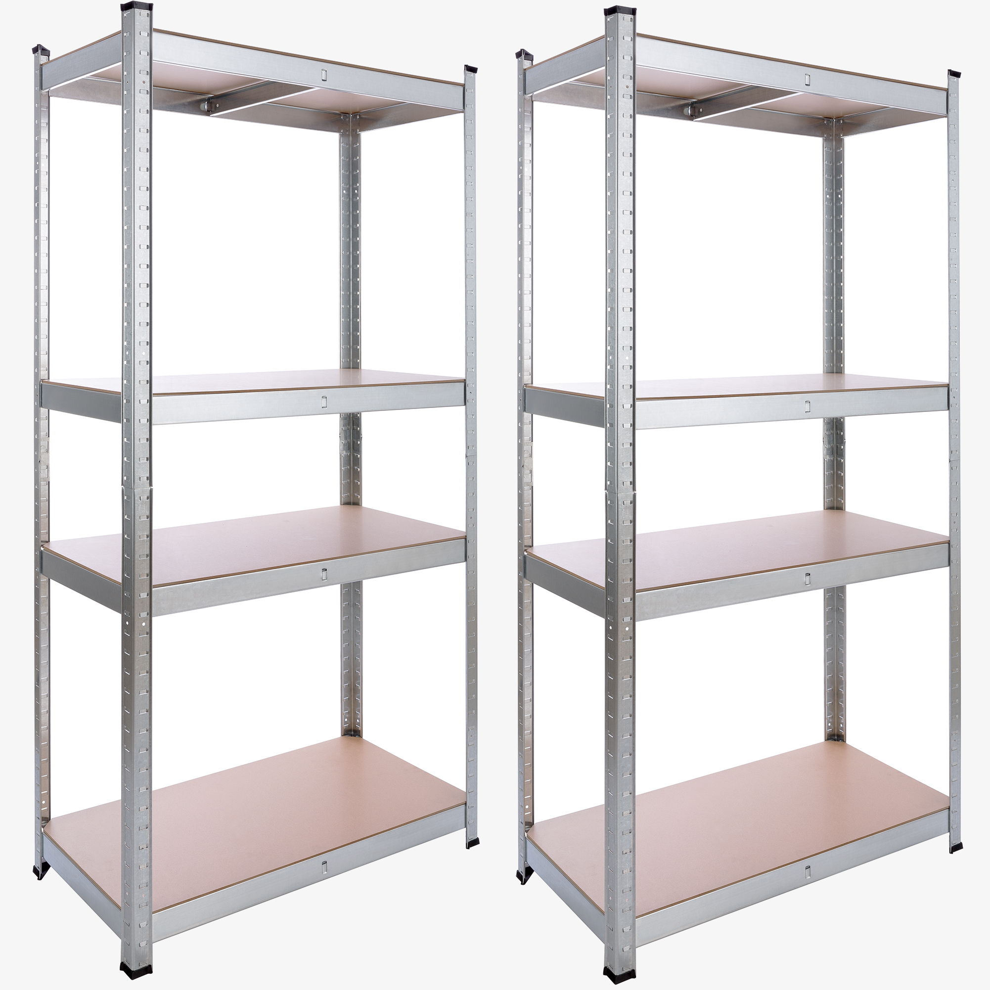 Arebos 2x Kraftig reol 160 x 80 x 40 cm, værkstedsreoler - bæreevne 320 kg - sølv