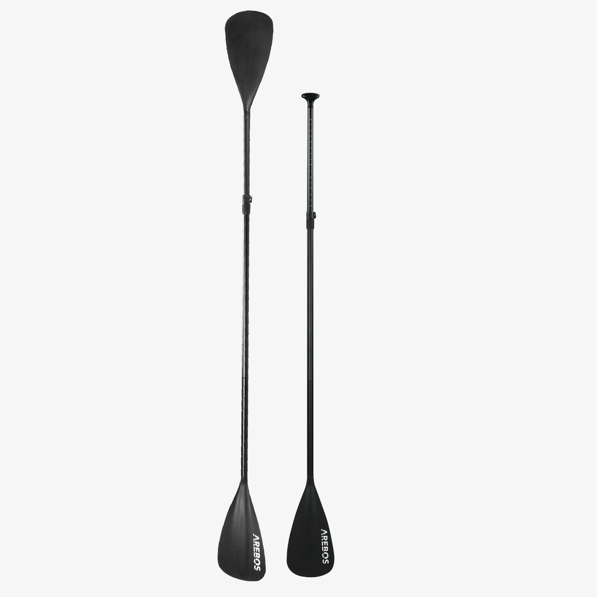 Arebos SUP Board -Stand UP Paddle - 2 i 1 Aluminium Dobbelt Paddle - 156-215cm
