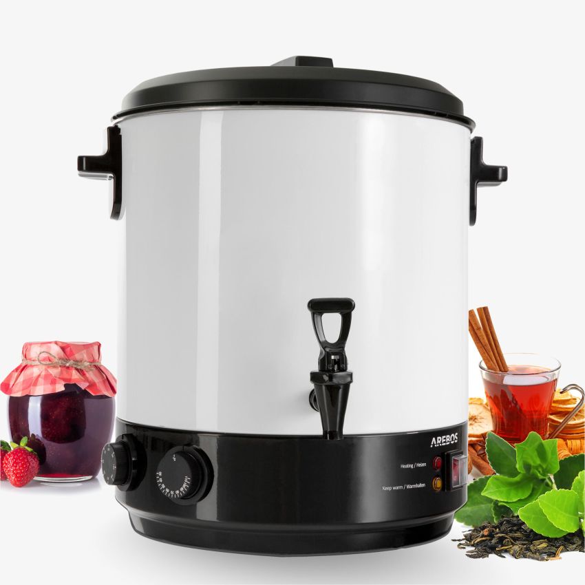 Konserveringsmaskine 28L 1800W med termostat + timer hvid