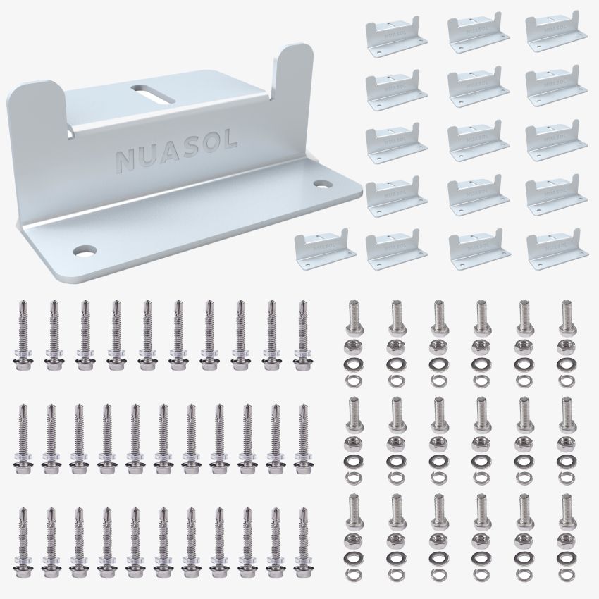 NuaFix - 16x Z-beslag i rustfrit stål og aluminium