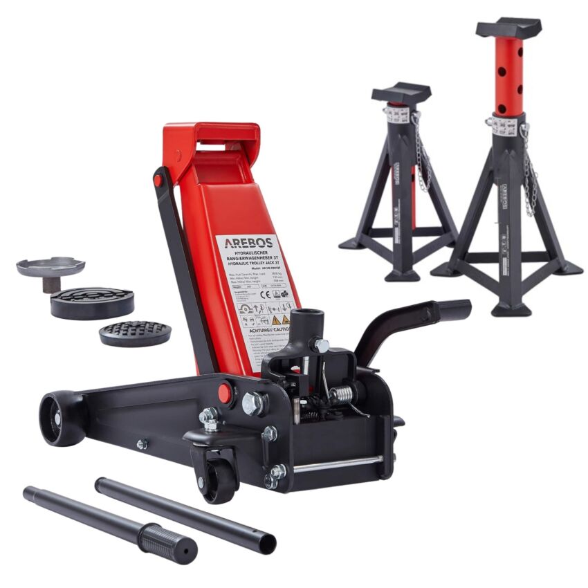 Manøvrering af donkraft 3T med fodpedal +  2 stk. Støttebukke 3T