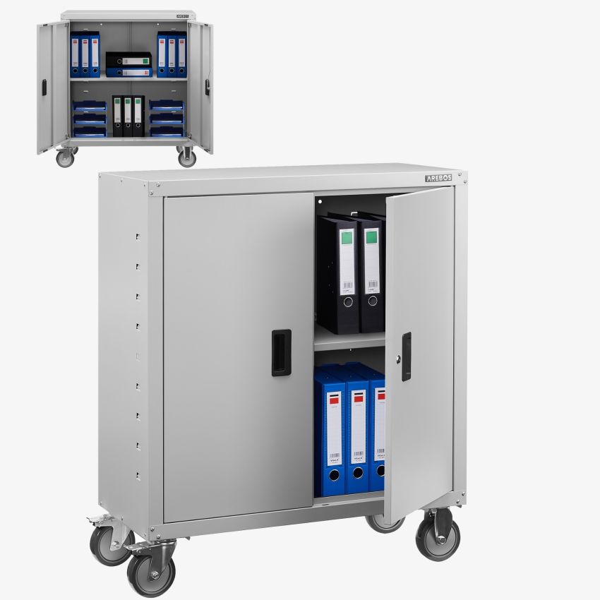 Arkivskab med hjul 90 cm