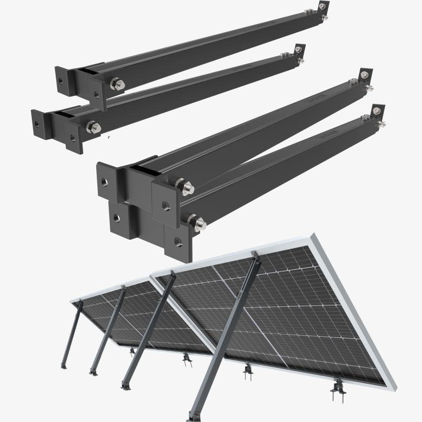 Nuasol - 2 stk Justerbar Beslag 30° - 60° Sort