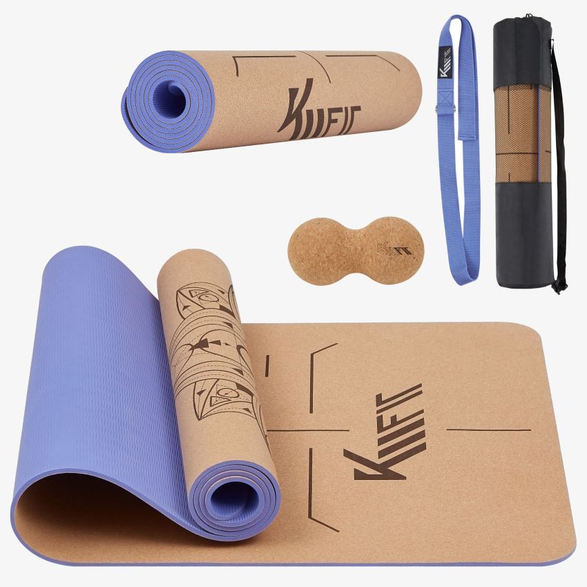 KM-Fit Tpe yogamåtte 183 x 61 cm Llilla