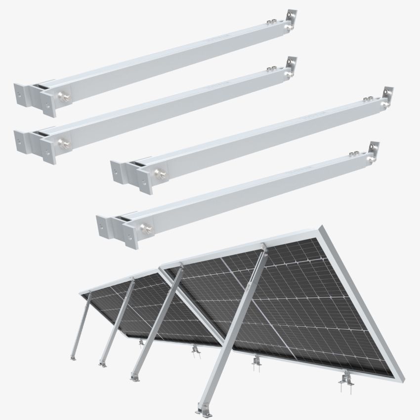 Nuasol - 2 stk Justerbar Beslag 30° - 60° sølv