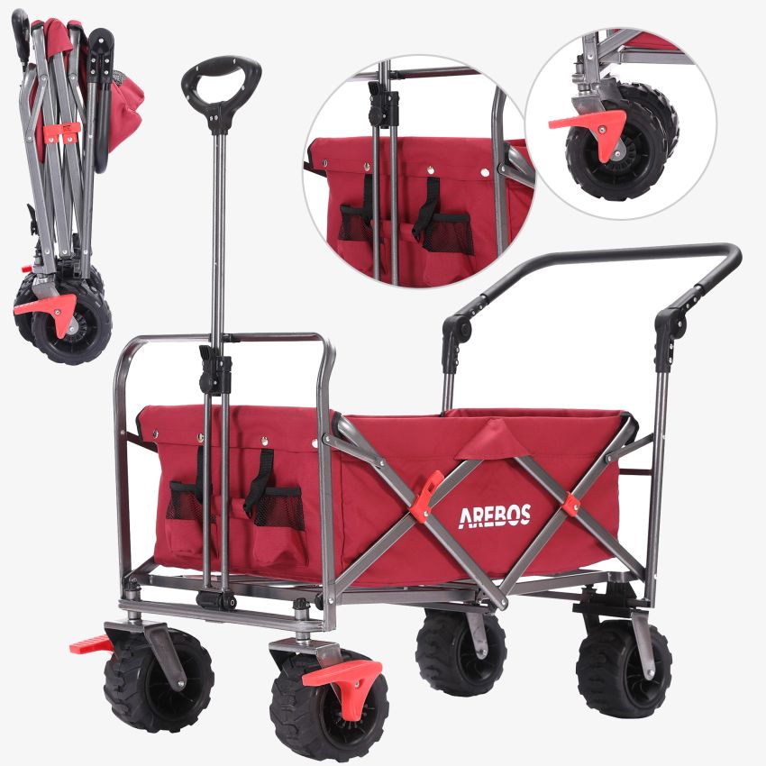 Trækvogn med teleskopisk skubbestang