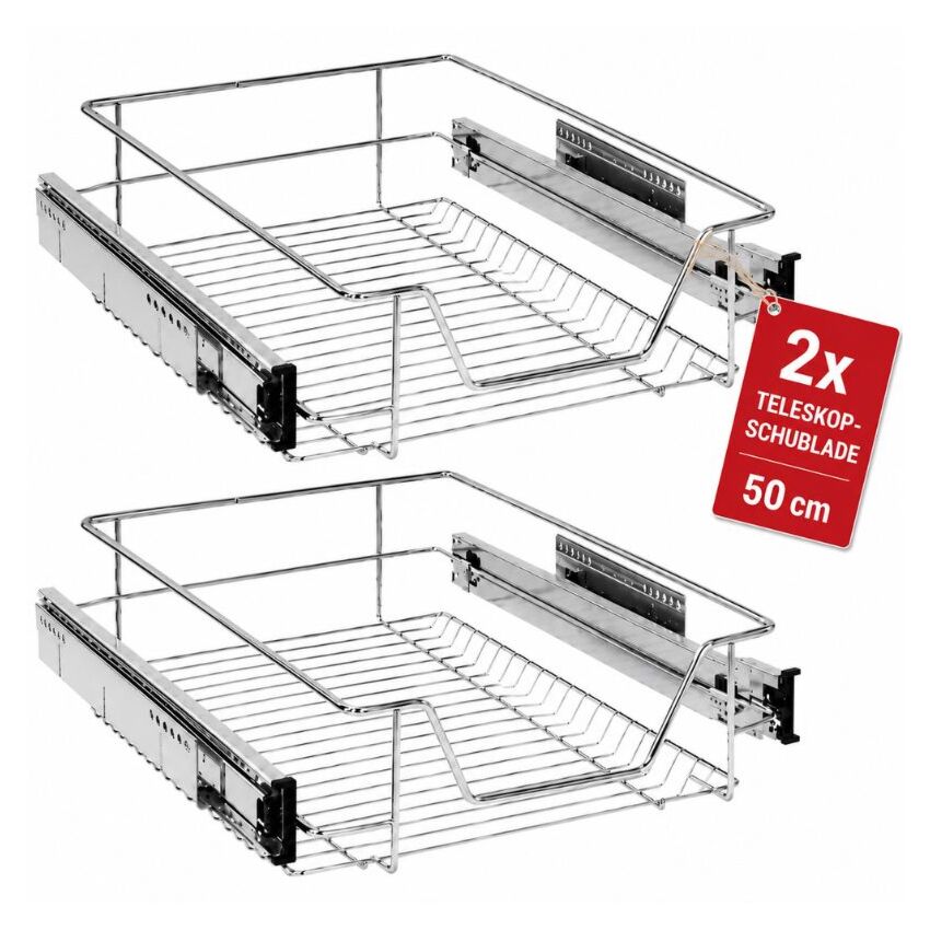 Udtræksskuffe 50 cm 2 stk.