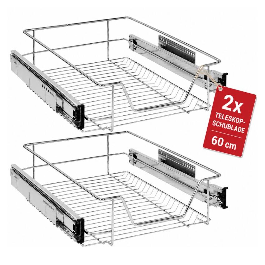 Udtræksskuffe 60 cm 2 stk.