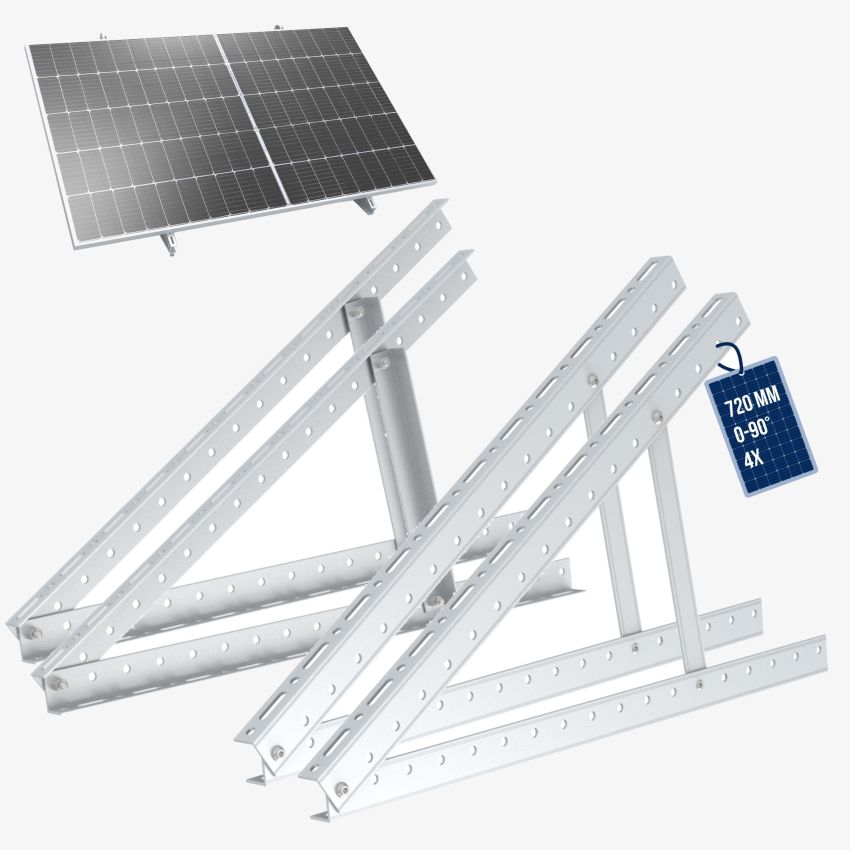 NuaSol - Justerbart solpanelbeslag 720 mm sæt af 2