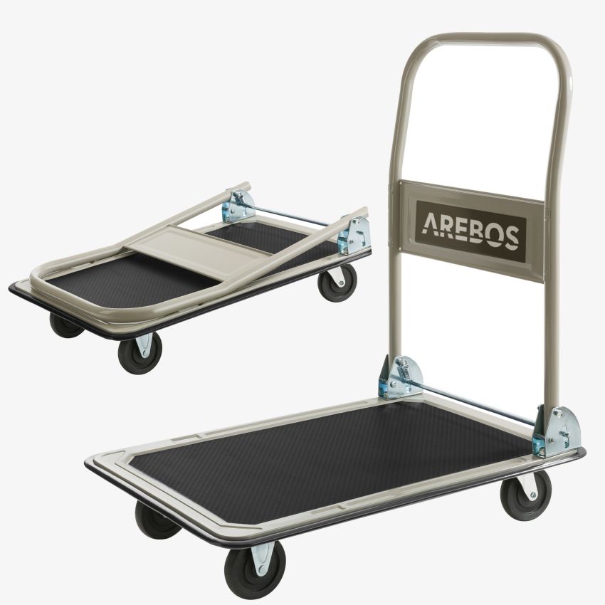 Platformsvogn 150 kg sort-creme