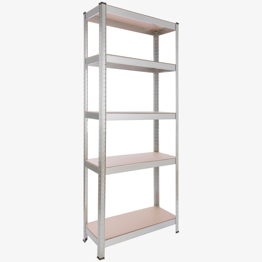 Kraftig reol 180 x 75 x 30 cm 350 kg - sølv