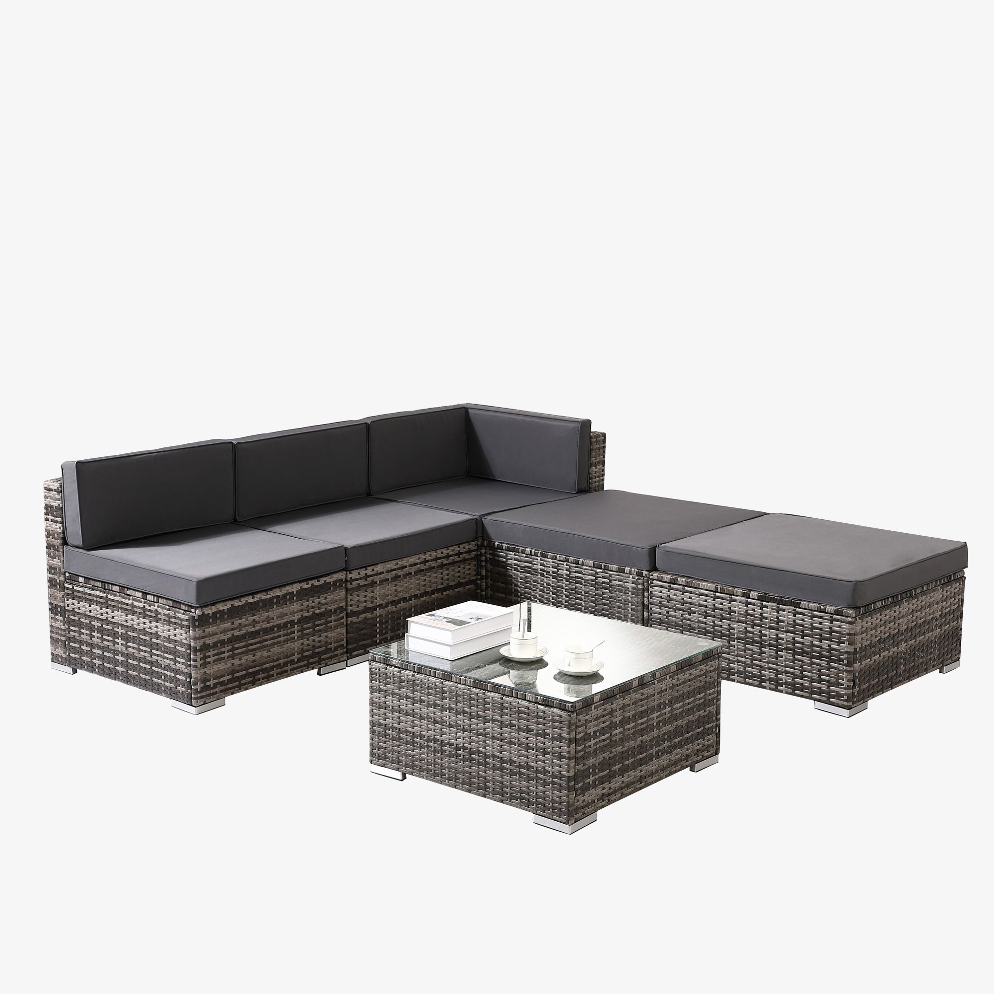 Alu Rattan Lounge Barcelona 9999989445927 GartenLounges