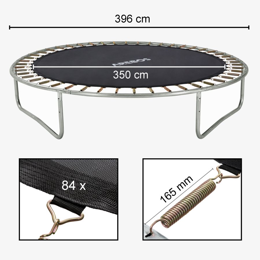  Trampolin-springmåtte 396 cm 84 øjer 165 mm