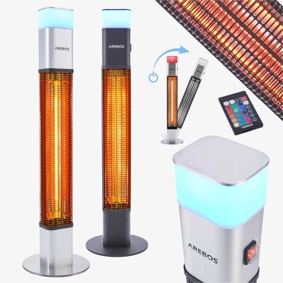 Infrarød terrassevarmer 1500W med LED