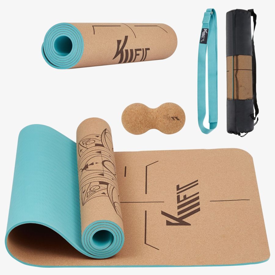 KM-Fit Tpe yogamåtte 183 x 61 cm Mintgrøn