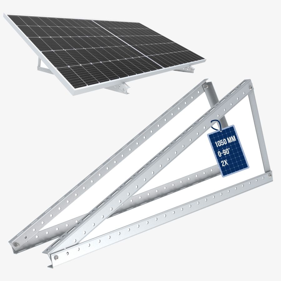 Nuasol Trekantet solpanel-beslag  1050mm sølv