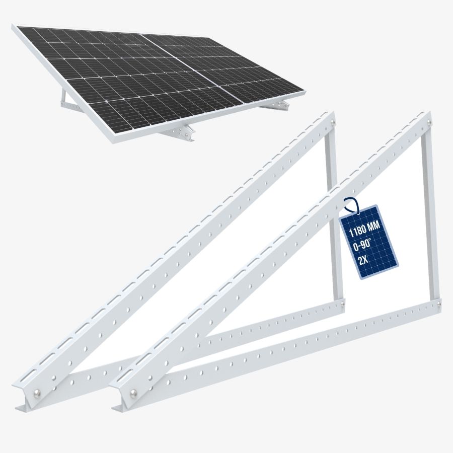 Nuasol Trekantet solpanel-beslag 1180 mm sølv