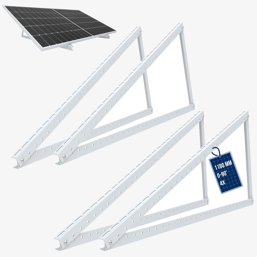 Nuasol Trekantet solpanel-beslag 1180 mm Sæt af 2 sølv