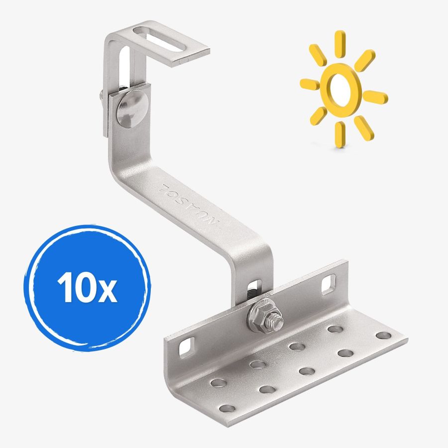 NuaFix - 10 x Tagkroge til solcelleanlæg Aluminiumsprofiler