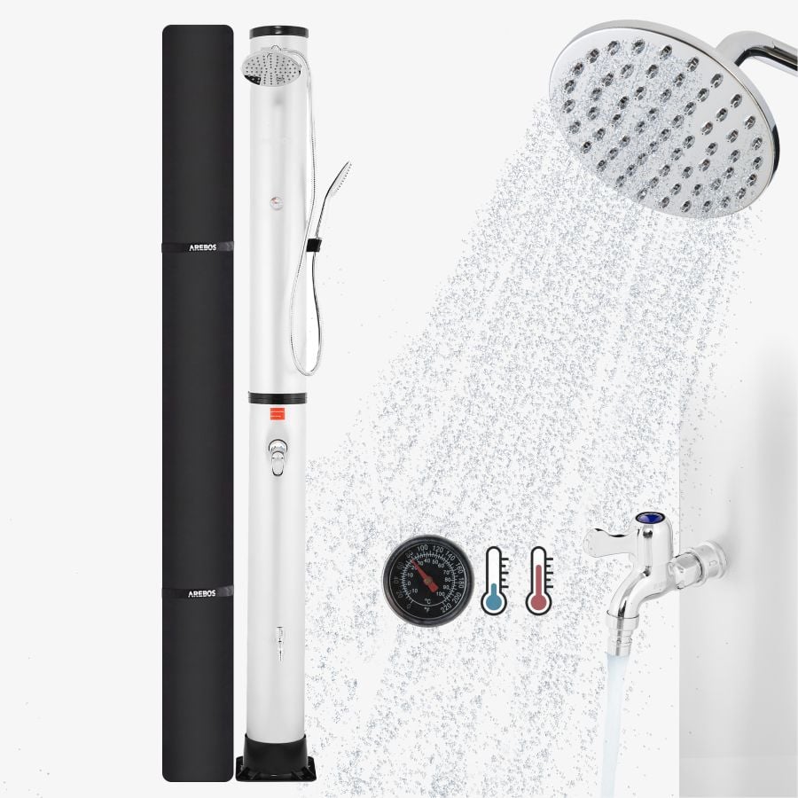 Udebruser 40L med termometer og håndbruser, sølv