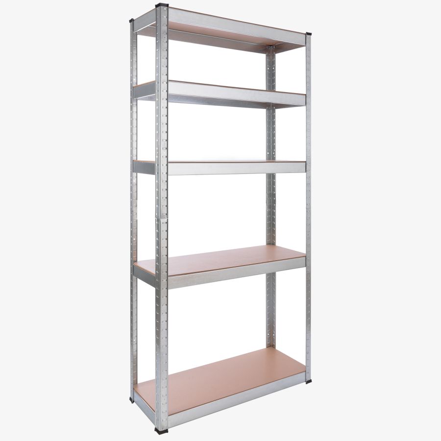 Kraftig reol 170 x 80 x 30 cm 350 kg - sølv