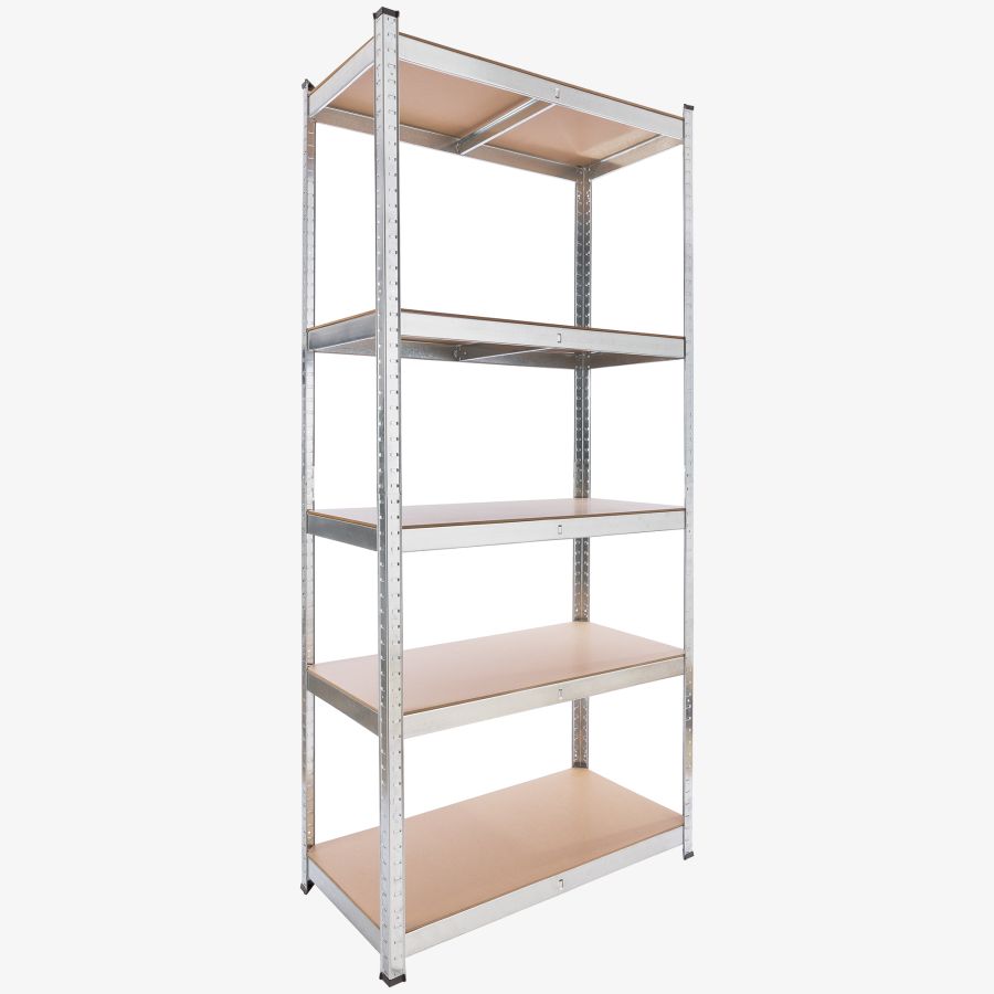 Kraftig reol 200 x 90 x 45 cm 1000 kg - sølv