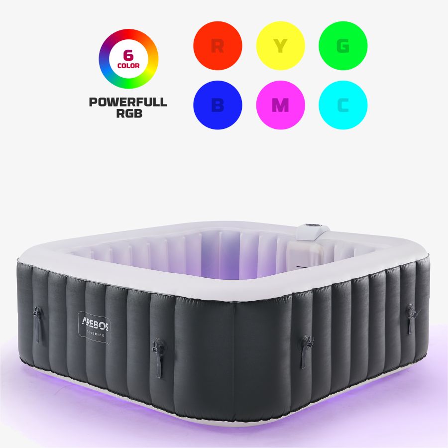 Spa Pool Tenerife firkantet med LED - 2400W